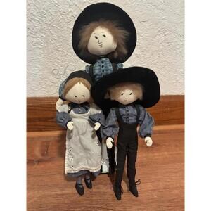 P. Buckley Moss Lancaster Amish Dolls, Hanna, Jacob & Isaac Excellent Condition